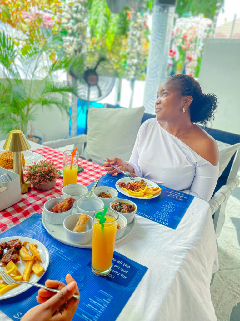 This is Flora at Santorini Abuja having the Athens platter